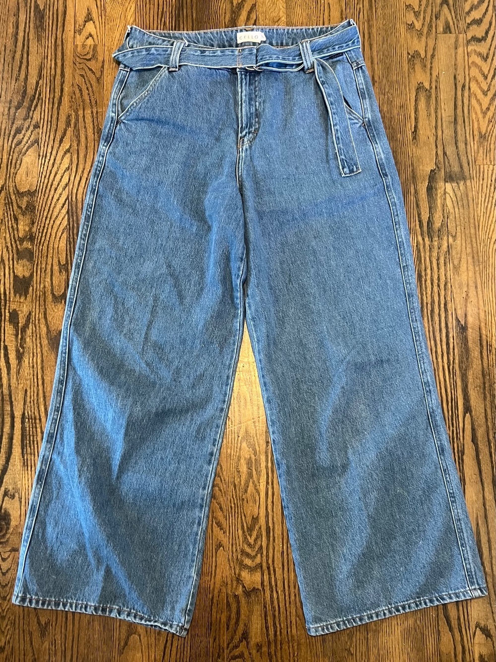 Cello Blue Denim D-Ring Belt Jeans